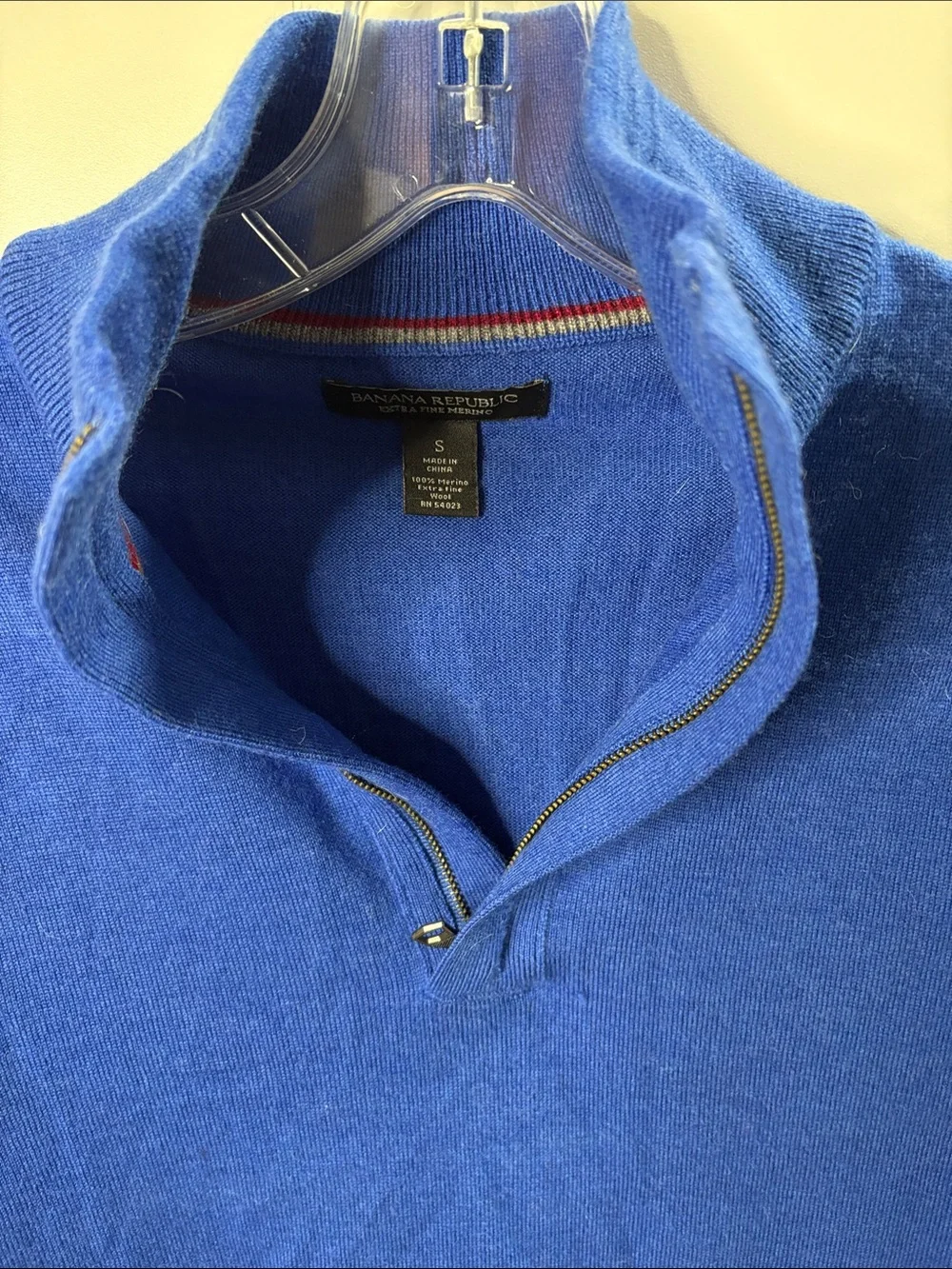 Banana Republic Men’s Zip-Neck Sweater in Royal Blue S